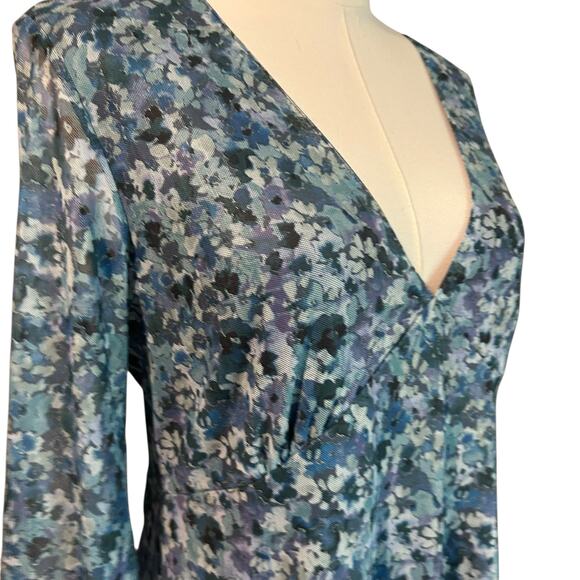 Oak & Trellis Dress NWT SZ XL Midi Oceanview Baby Doll Long Sleeve Sheer HOCO - Picture 4 of 11